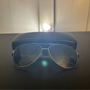 Ralph Lauren Men’s Classic Black Aviator Sunglasses Polarized + Hard case